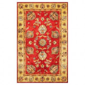 Kas Rugs Fashion Mahal Red/Cream 9 ft. x 13 ft. Area Rug