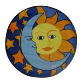 LA Rug Inc. Fun Time Shape Day and Night Multi Colored 39 in. Round Area Rug