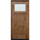 Pacific Entries Craftsman 1 Lite Stained Alder Wood Entry Door