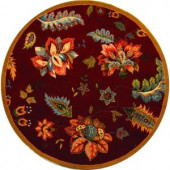 Safavieh Chelsea Red 5.5 ft. x 5.5 ft. Round Area Rug
