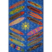 LA Rug Inc. Surf Time Go Surfing Multi Colored 39 in. x 58 in. Accent Rug