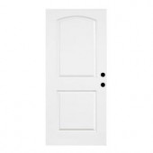 Steves & Sons Premium 2-Panel Arch Primed White Steel Slab Entry Door