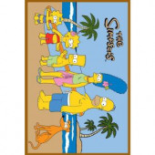 Fun Rugs The Simpsons At The Beach Multi Colored 5 ft. 3 in. x 7 ft. 6 in. Area Rug