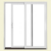 Builders 72 in. x 80 in. White Left-Hand Aluminum Clad Sliding Patio Door with LowE Glass