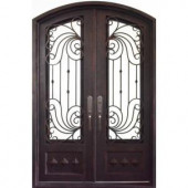 Iron Doors Unlimited Mara Marea 3/4 Lite Painted Oil Rubbed Bronze Decorative Wrought Iron Entry Door