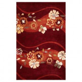 Kas Rugs Blossom Waves Ruby 5 ft. x 8 ft. Area Rug