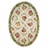 Home Decorators Collection Fruit Garden Ivory 4 ft. 6 in. x 6 ft. 6 in. Oval Area Rug