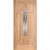 Main Door Mahogany Type Unfinished Beveled Brass Arch Glass Solid Wood Entry Door Slab