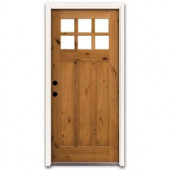 Steves & Sons Craftsman 6 Lite Stained Knotty Alder Wood Entry Door