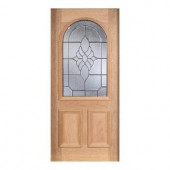 Main Door Mahogany Type Unfinished Beveled Patina Roundtop Glass Solid Wood Entry Door Slab