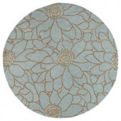 Kaleen Carriage City Park Azure 7 ft. 9 in. x 7 ft. 9 in. Round Area Rug
