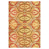 Kas Rugs Tapestry Leaf Gold 3 ft. 11 in. x 5 ft. 3 in. Area Rug