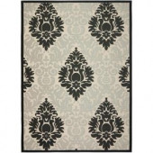 Safavieh Courtyard Sand/Black 6 ft. 7 in. x 9 ft. 6 in. Area Rug