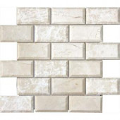 MS International Paradise Beige 12 in. x 12 in. Polished Beveled Marble Mesh-Mounted Mosaic Floor and Wall Tile