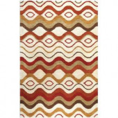 BASHIAN Chelsea Collection Color Waves Ivory 5 ft. x 7 ft. 6 in. Area Rug