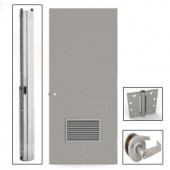L.I.F Industries Steel 90min Rated Louvered Fire Door with Knockdown Steel Frame