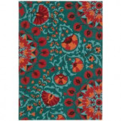 Nourison Suzani Teal 3 ft. 9 in. x 5 ft. 9 in. Area Rug