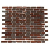 Splashback Tile Brick Pattern 12 in. x 12 in. Marble and Glass Mosaic Floor and Wall Tile