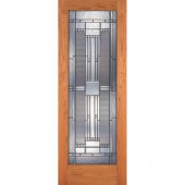 Feather River Doors Preston Patina Woodgrain 1-Lite Unfinished Oak Interior Door Slab