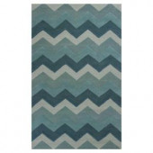 Kas Rugs Chevron Style Blue 3 ft. 3 in. x 5 ft. 3 in. Area Rug