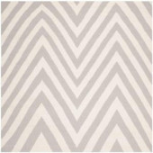 Safavieh Dhurries Grey/Ivory 6 ft. x 6 ft. Square Area Rug