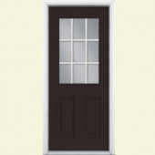 Masonite 9 Lite Painted Steel Entry Door with Brickmold