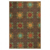 Kas Rugs High Fashion Motif Brown/Red 7 ft. 6 in. x 9 ft. 6 in. Area Rug