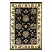 Kas Rugs Classic Mahal Black/Ivory 5 ft. 3 in. x 7 ft. 7 in. Area Rug