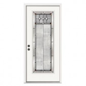 JELD-WEN Mission Prairie Full Lite Primed White Steel Entry Door with Brickmold