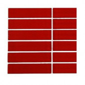 Splashback Tile Contempo Lipstick Red Polished 1 in. x 4 in. Glass Tile - 6 in. x 6 in. Tile Sample