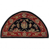 LR Resources Traditional Black and Red 2 ft. 3 in. x 3 ft. 10 in. Half Moon Plush Indoor Area Rug
