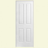 Masonite Safe-N-Sound Textured 4-Panel Square Solid Core Primed Composite Prehung Interior Door