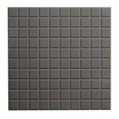 ROPPE Square Profile Design Dark Gray 19.69 in. x 19.69 in. Dry Back Tile