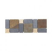 Jeffrey Court Charcoal 4 in. x 12 in. Slate Wall Accent Trim Tile