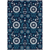 Nourison Suzani Navy 5 ft. 3 in. x 7 ft. 5 in. Area Rug