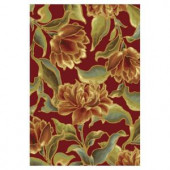 Kas Rugs Spacious Florals Red 7 ft. 10 in. x 11 ft. 2 in. Area Rug