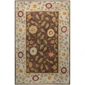 BASHIAN Wilshire Collection Floral Leaf Chocolate 7 ft. 9 in. x 9 ft. 9 in. Area Rug