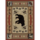 Tayse Rugs Nature Red 7 ft. 10 in. x 10 ft. 3 in. Lodge Area Rug