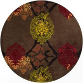 Chandra Dharma Grey 7 ft. 9 in. Round Area Rug