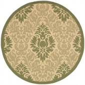 Safavieh Courtyard Natural/Olive 6 ft. 7 in. x 6 ft. 7 in. Round Area Rug