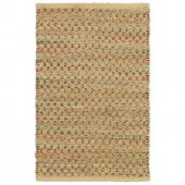 LR Resources Natural Fiber Rust 5 ft. x 7 ft. 9 in. Braided Indoor Area Rug