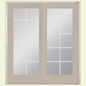 Masonite 72 in. x 80 in. Canyon View Right-Hand 10 Lite Fiberglass Patio Door with No Brickmold in Vinyl Frame