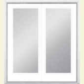 Masonite 60 in. x 80 in. Painted Prehung Right-Hand Inswing Full Lite Steel Patio Door with Brickmold