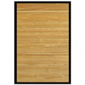 Anji Mountain Contemporary Natural Light Brown with Black Border 6 ft. x 9 ft. Bamboo Area Rug