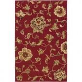 LR Resources Transitional Red Rectangle 5 ft. x 7 ft. 9 in. Plush Indoor Area Rug