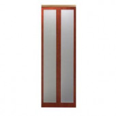 Impact Plus Mir-Mel Cherry Frosted Mirror Gold Trim MDF Interior Bi-fold Closet Door