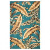 Kas Rugs Antique Ferns Teal 8 ft. 6 in. x 11 ft. 6 in. Area Rug
