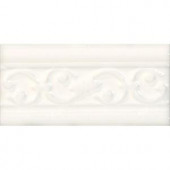 Daltile Fashion Accents White 4 in. x 8 in. Ceramic Nexus Listello Wall Tile