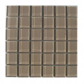 TAFCO PRODUCTS 12 in. x 12 in. x 1/4 in. Thick Squares Light Brown Glass Tile