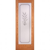 Feather River Doors Harvest Woodgrain 1-Lite Unfinished Oak Interior Door Slab